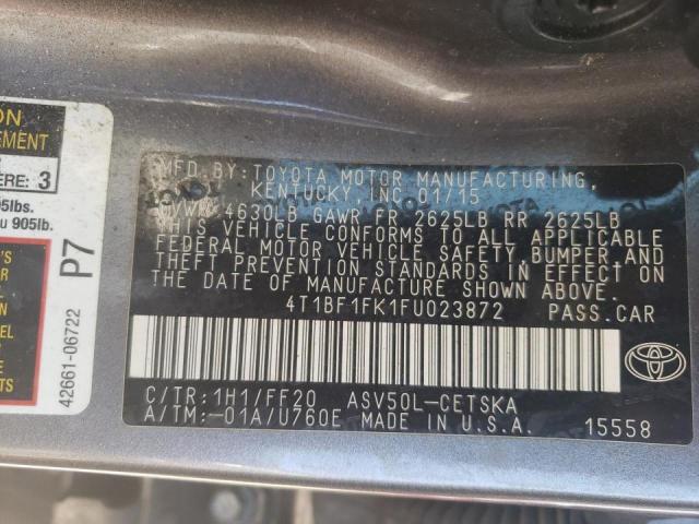 Photo 10 from auction – 2015 TOYOTA CAMRY LE with VIN 4T1BF1FK1FU023872