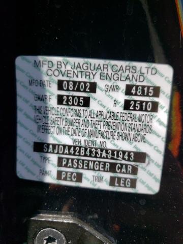 Photo 10 from auction – 2003 JAGUAR XKR with VIN SAJDA42B433A31943