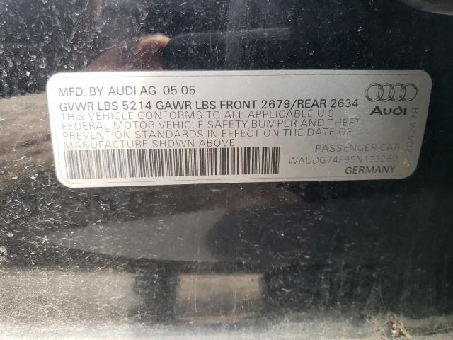 Photo 10 from auction – 2005 AUDI A6 3.2 QUA with VIN WAUDG74F95N123260