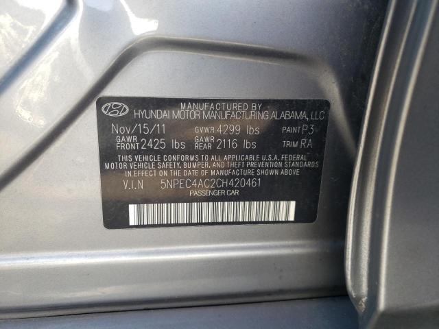 Photo 10 from auction – 2012 HYUNDAI SONATA SE with VIN 5NPEC4AC2CH420461