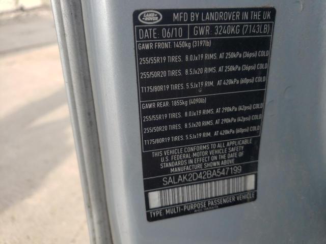 Photo 10 from auction – 2011 LAND ROVER LR4 HSE LU with VIN SALAK2D42BA547199