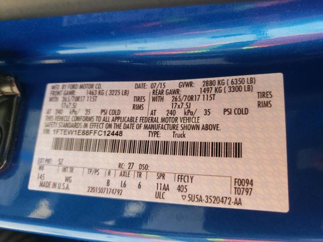 Photo 10 from auction – 2015 FORD F150 SUPER with VIN 1FTEW1E88FFC12448