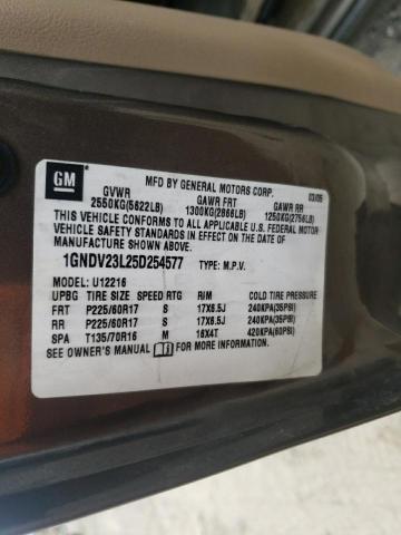 Photo 10 from auction – 2005 CHEVROLET UPLANDER L with VIN 1GNDV23L25D254577