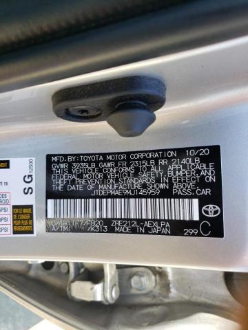 Photo 10 from auction – 2021 TOYOTA COROLLA LE with VIN JTDEPMAE9MJ145959