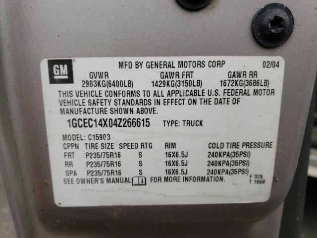 Photo 10 from auction – 2004 CHEVROLET SILVERADO with VIN 1GCEC14X04Z266615