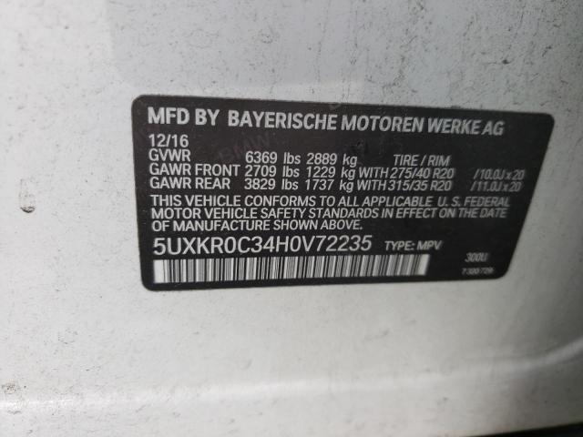 Photo 10 from auction – 2017 BMW X5 XDRIVE3 with VIN 5UXKR0C34H0V72235