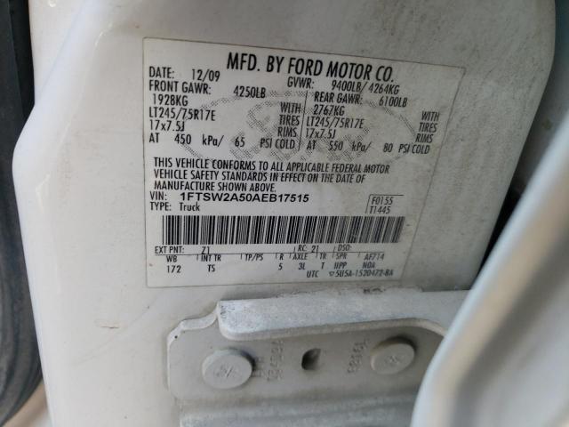 Photo 10 from auction – 2010 FORD F250 SUPER with VIN 1FTSW2A50AEB17515