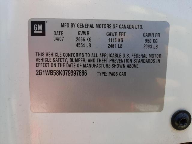 Photo 10 from auction – 2007 CHEVROLET IMPALA LS with VIN 2G1WB58K079397886