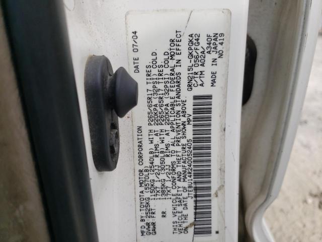 Photo 10 from auction – 2004 TOYOTA 4RUNNER SR with VIN JTEBU14R240052405
