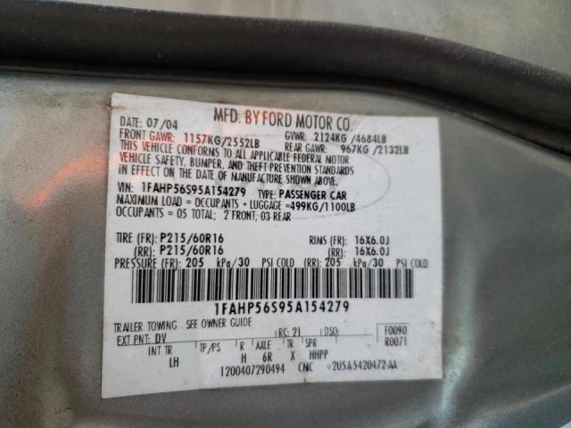 Photo 10 from auction – 2005 FORD TAURUS SEL with VIN 1FAHP56S95A154279