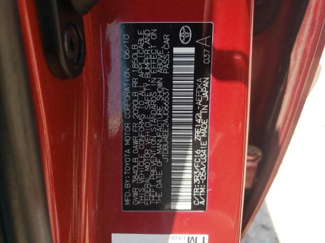 Photo 10 from auction – 2010 TOYOTA COROLLA BA with VIN JTDBU4EE2AJ066537