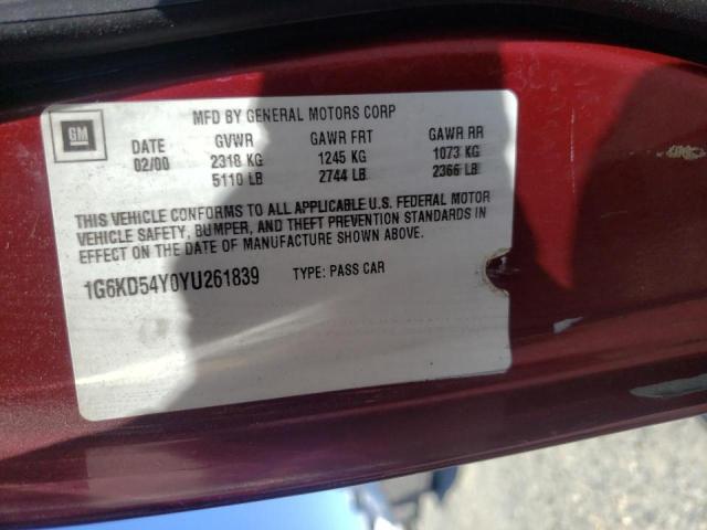 Photo 10 from auction – 2000 CADILLAC DEVILLE with VIN 1G6KD54Y0YU261839