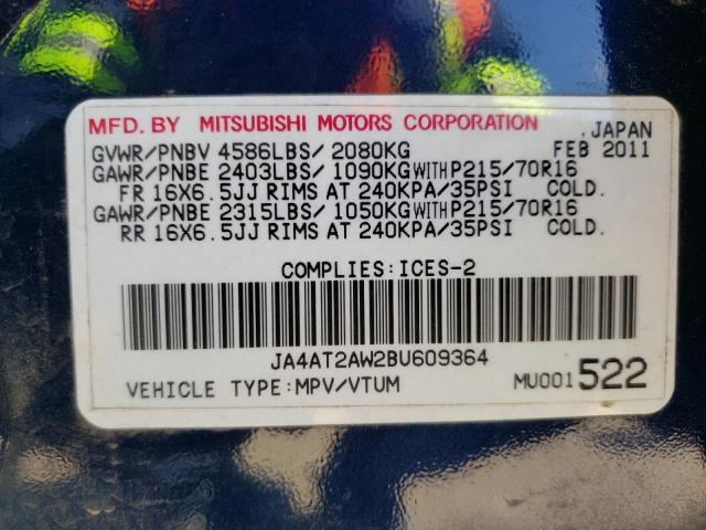 Photo 10 from auction – 2011 MITSUBISHI OUTLANDER with VIN JA4AT2AW2BU609364