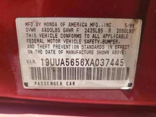 Photo 10 from auction – 1999 ACURA 3.2TL with VIN 19UUA5656XA037445
