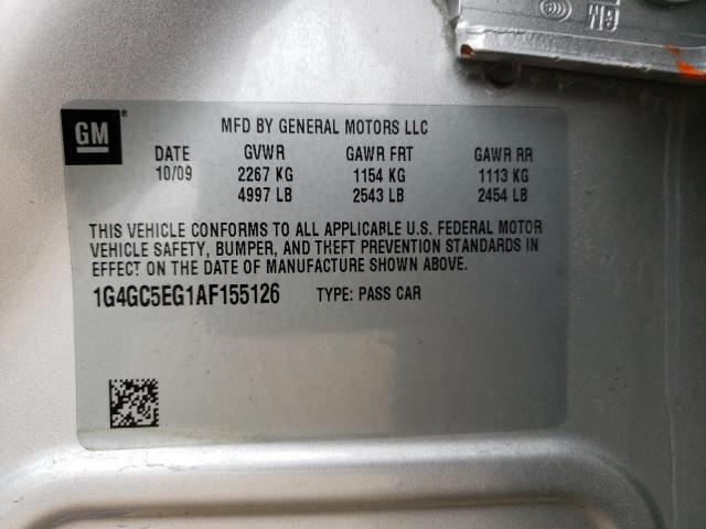 Photo 10 from auction – 2010 BUICK LACROSSE C with VIN 1G4GC5EG1AF155126