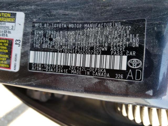 Photo 10 from auction – 2013 TOYOTA COROLLA BA with VIN 2T1BU4EE3DC007903