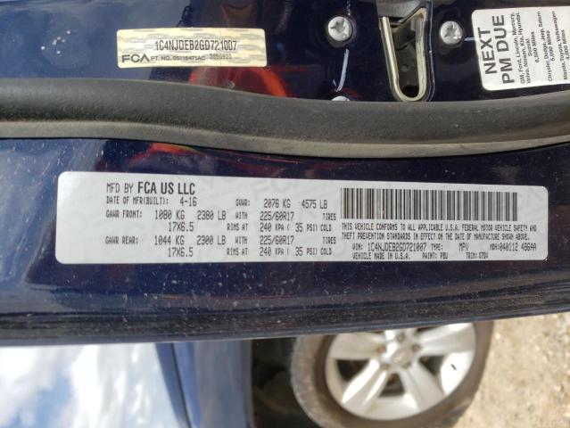 Photo 10 from auction – 2016 JEEP COMPASS LA with VIN 1C4NJDEB2GD721007