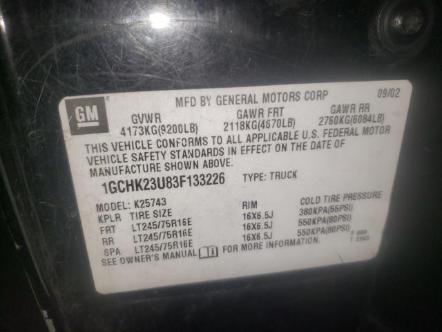 صورة رقم 10 من المزاد - 2003 CHEVROLET SILVERADO مع VIN 1GCHK23U83F133226