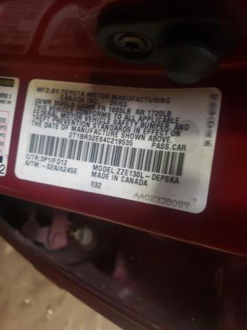 Foto 10 de la subasta – 2004 TOYOTA COROLLA S con VIN 2T1BR32E84C219535