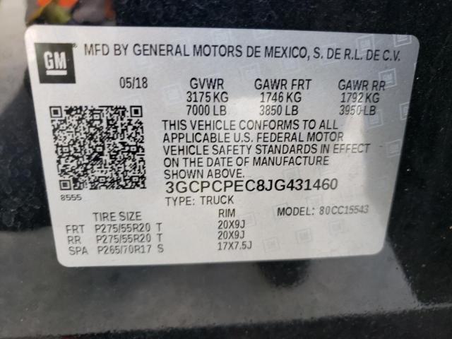 Photo 10 from auction – 2018 CHEVROLET 1500 with VIN 3GCPCPEC8JG431460