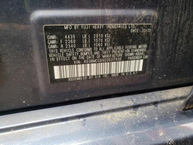 Photo 10 from auction – 2013 SUBARU LEGACY 2.5 with VIN 4S3BMCG66D3027930