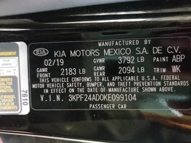 Photo 10 from auction – 2019 KIA FORTE FE with VIN 3KPF24AD0KE099104
