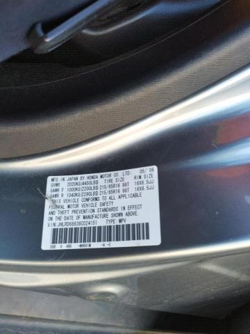 Photo 10 from auction – 2006 HONDA CR-V EX with VIN JHLRD68836C024151