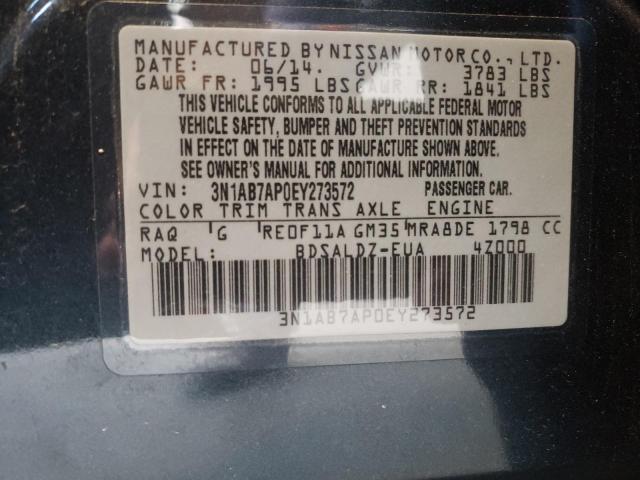 Photo 10 from auction – 2014 NISSAN SENTRA S with VIN 3N1AB7AP0EY273572