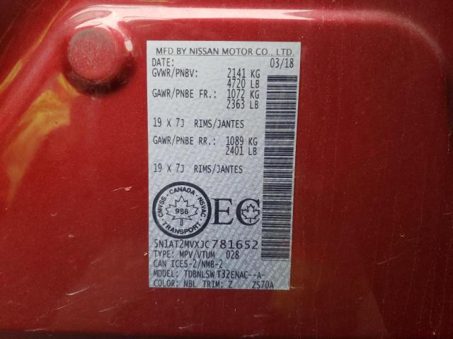 Photo 10 from auction – 2018 NISSAN ROGUE S with VIN 5N1AT2MVXJC781652