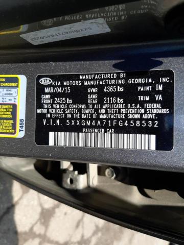 Photo 10 from auction – 2015 KIA OPTIMA LX with VIN 5XXGM4A71FG458532