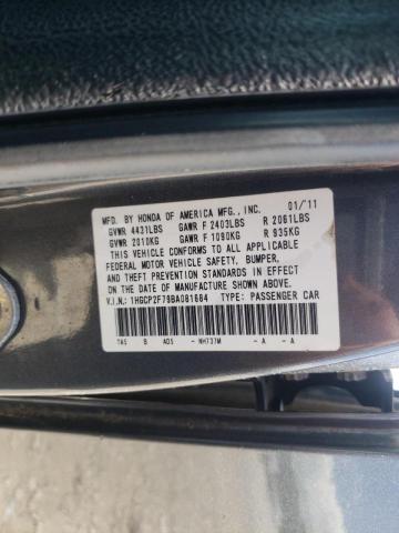 Photo 10 from auction – 2011 HONDA ACCORD EX with VIN 1HGCP2F79BA081684
