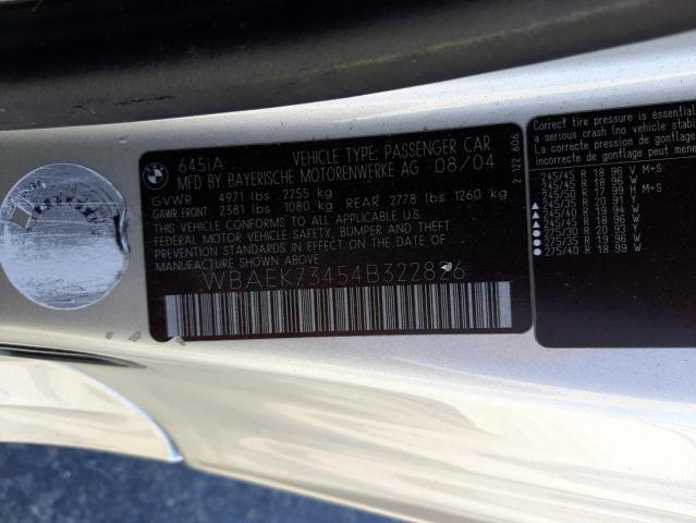 Photo 10 from auction – 2004 BMW 645 CI AUT with VIN WBAEK73454B322826