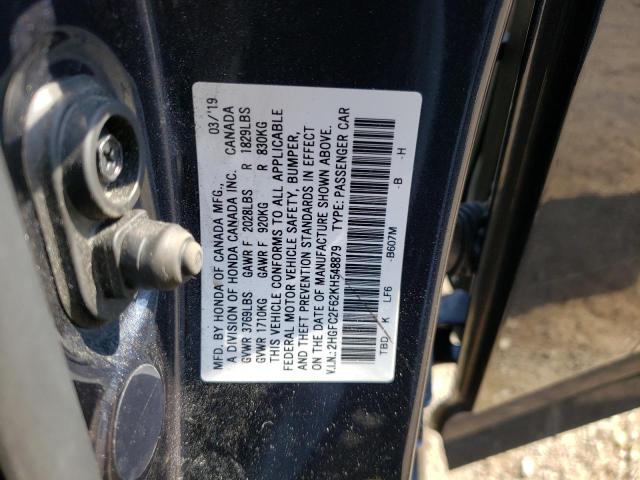 Photo 10 from auction – 2019 HONDA CIVIC LX with VIN 2HGFC2F62KH548879