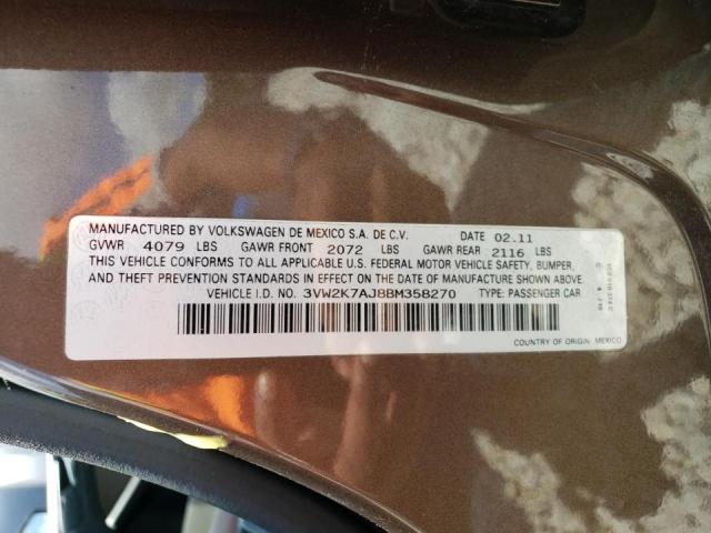 Photo 10 from auction – 2011 VOLKSWAGEN JETTA BASE with VIN 3VW2K7AJ8BM358270