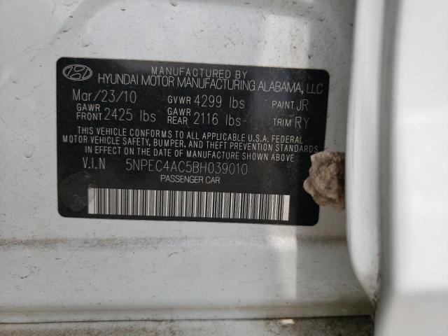 Photo 10 from auction – 2011 HYUNDAI SONATA SE with VIN 5NPEC4AC5BH039010