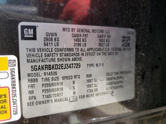 Photo 10 from auction – 2014 BUICK ENCLAVE with VIN 5GAKRBKD2EJ347729