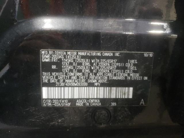 Photo 10 from auction – 2011 TOYOTA RAV4 with VIN 2T3BF4DV9BW093099