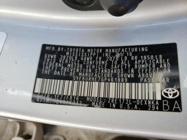 صورة رقم 10 من المزاد - 2016 TOYOTA COROLLA L مع VIN 5YFBURHE7GP461889