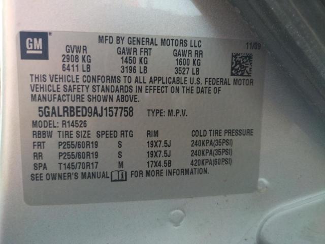 Photo 10 from auction – 2010 BUICK ENCLAVE CX with VIN 5GALRBED9AJ157758