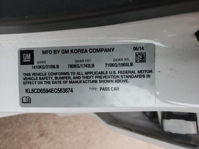 Photo 10 from auction – 2014 CHEVROLET SPARK 1LT with VIN KL8CD6S94EC563874