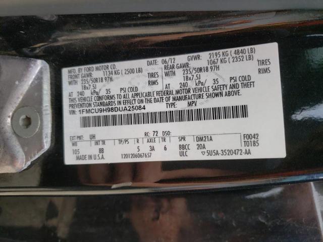 Photo 10 from auction – 2013 FORD ESCAPE SEL with VIN 1FMCU9H98DUA25084