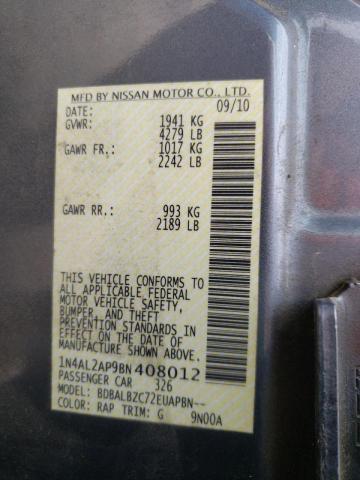 Photo 10 from auction – 2011 NISSAN ALTIMA BAS with VIN 1N4AL2AP9BN408012