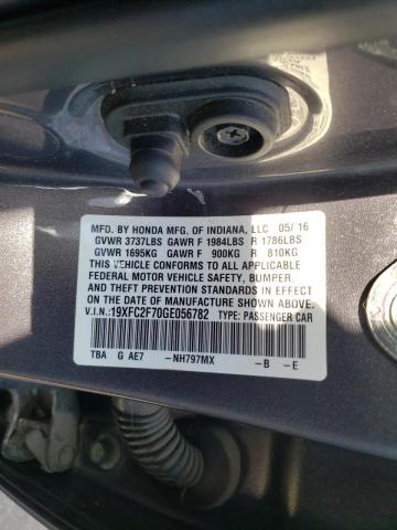 Photo 10 from auction – 2016 HONDA CIVIC EX with VIN 19XFC2F70GE056782