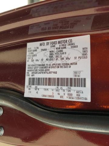 Photo 10 from auction – 2007 MERCURY MOUNTAINEE with VIN 4M2EU47E97UJ07192