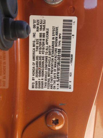 Photo 10 from auction – 2008 HONDA ELEMENT EX with VIN 5J6YH18738L003188