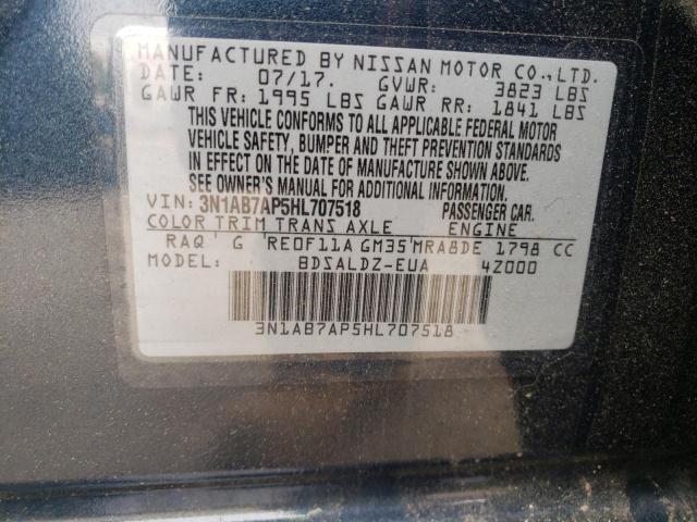 Photo 10 from auction – 2017 NISSAN SENTRA S with VIN 3N1AB7AP5HL707518