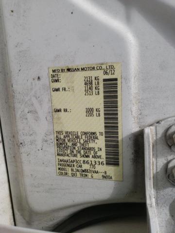 Photo 10 from auction – 2012 NISSAN MAXIMA S with VIN 1N4AA5AP3CC861336