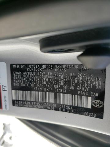 Photo 10 from auction – 2016 TOYOTA CAMRY LE with VIN 4T1BF1FK1GU517943
