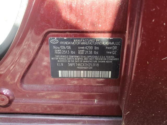 Photo 10 from auction – 2007 HYUNDAI SONATA with VIN 5NPET46CX7H253118