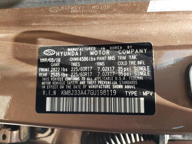 Photo 10 from auction – 2016 HYUNDAI TUCSON LIM with VIN KM8J33A47GU198119